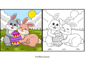Розмальовки до Великодня (Свята Пасхи). Пасхальний кролик