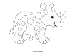 Дитячі розмальовки носоріг