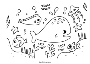 Дитячі розмальовки риб