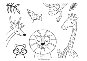 Дитячі розмальовки тваринок