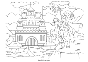 Розмальовки принца та замку
