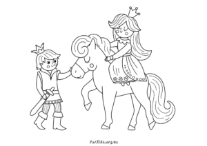 Розмальовки принцеси та принца
