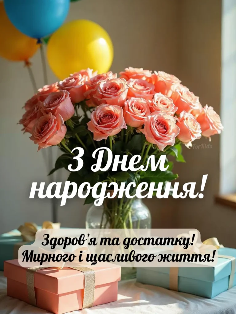 Нові українські привітання з днем народження своїми слова мирного неба