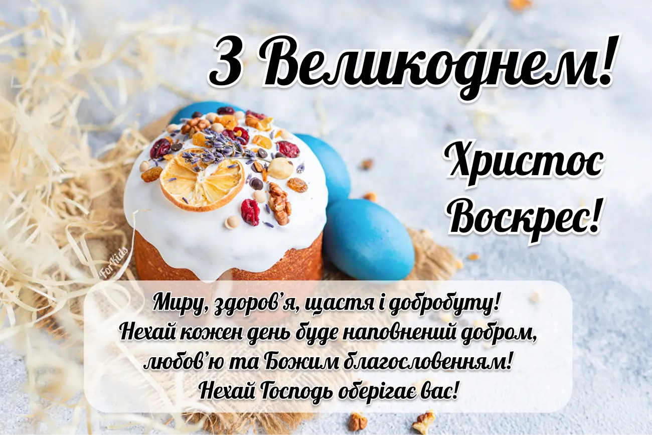 Привітання з Велидкоднем, Пасхою 2025, листівка Христос Воскрес