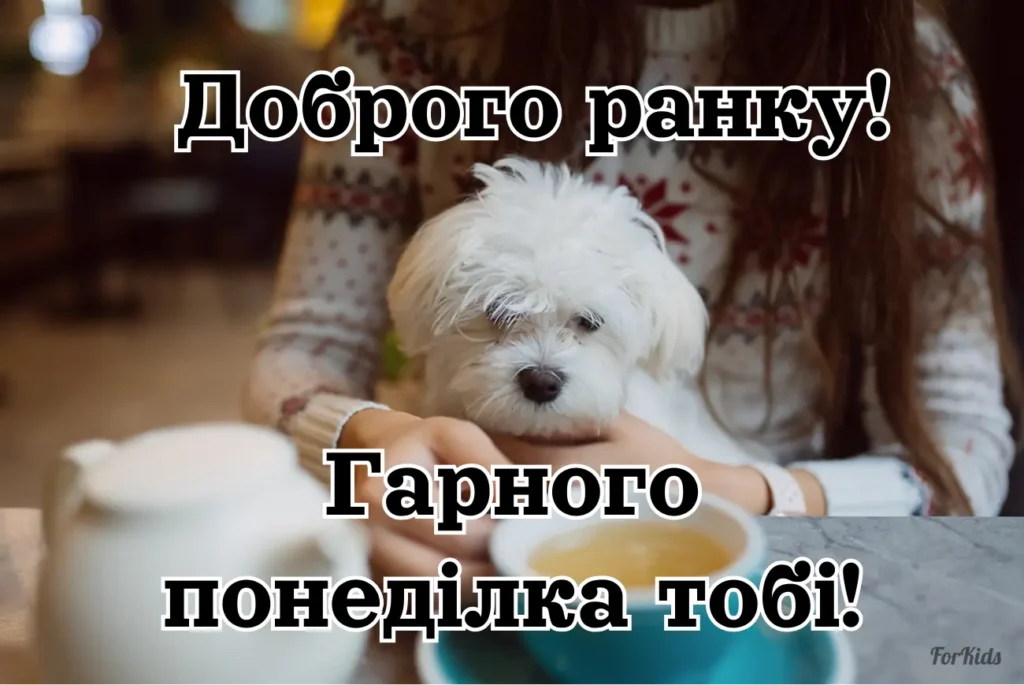 Доброго ранку, понеділка, милка картинка з побаажннями