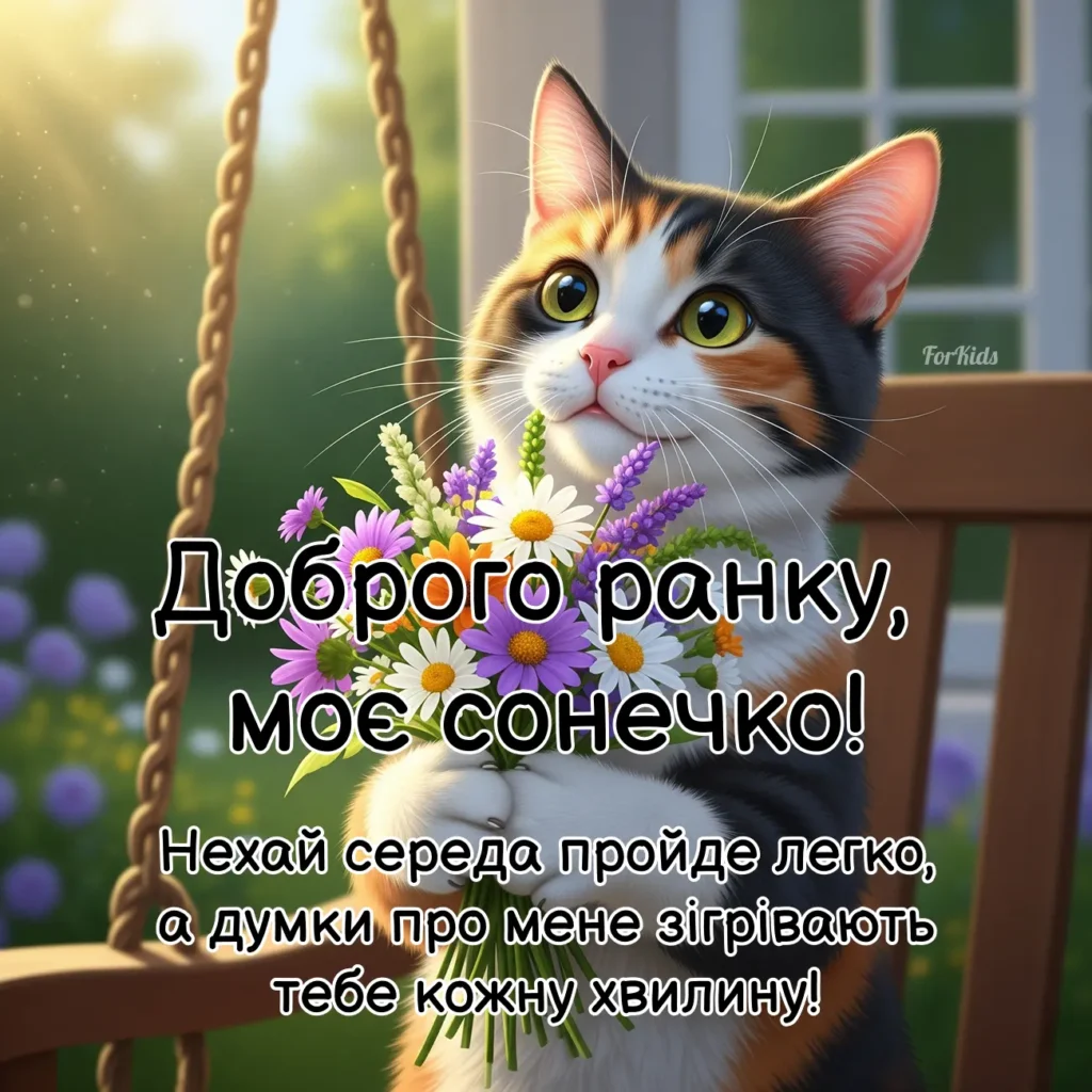 Доброго ранку, середи, картинка для коханої чи коханого
