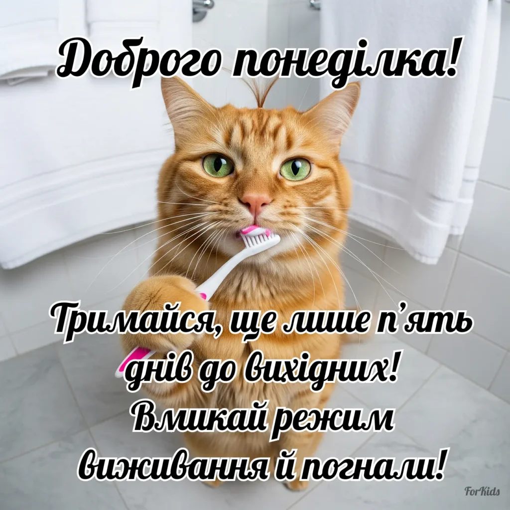 Прикаольна картинка доброго ранку у понеділок