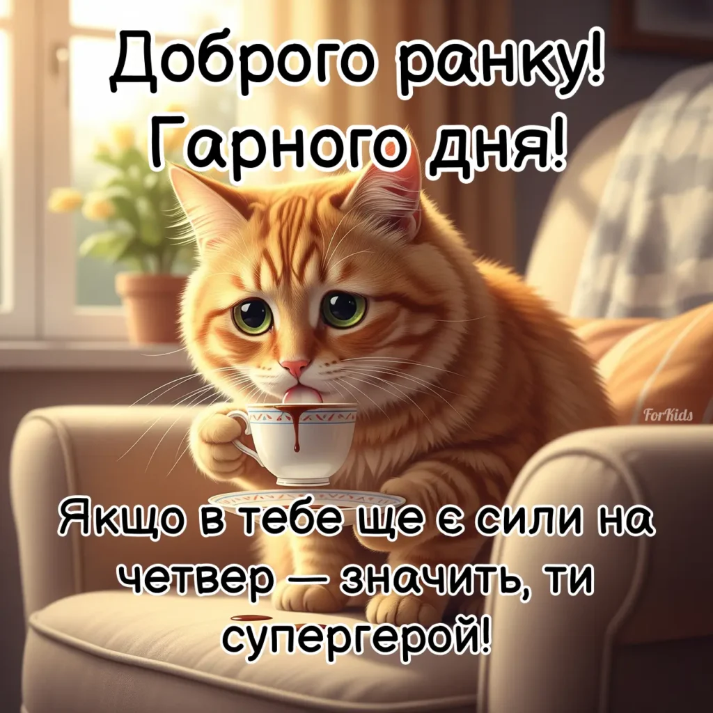 Прикольна картинка доброго ранку, четвер