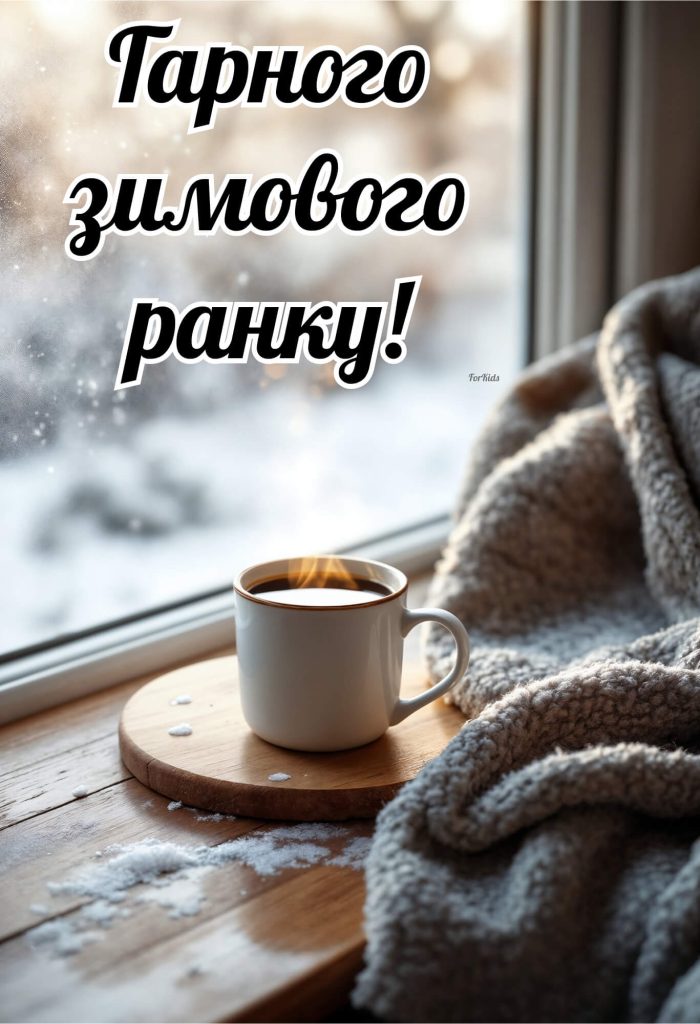Гарного зимового ранку. Картинка з побажаннями 2025