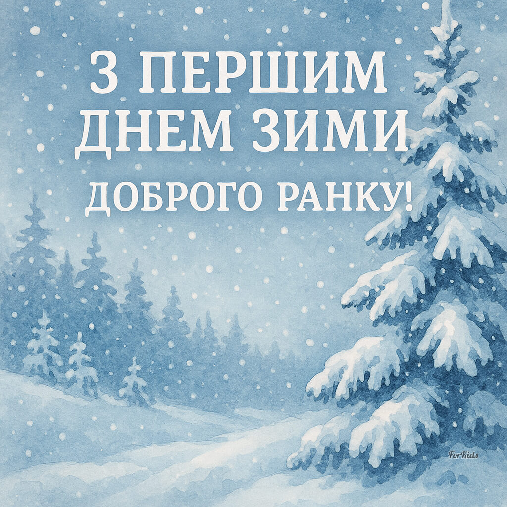 Листівка З першим днем зими!